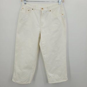 Lauren Jean Co. Ralph Lauren Ivory Crop Jeans